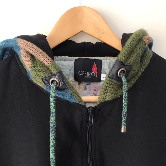 Knit Camo Patchwork Hoodie - Picture 6 of 6